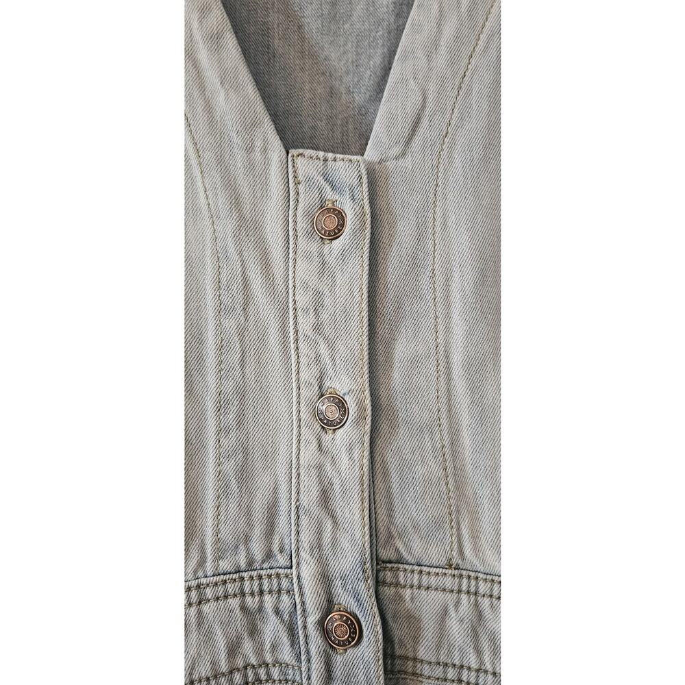 Happy X Nature Kate Hudson NWT Glide Light Wash Denim Midi Dress Size 2 Pockets - Picture 8 of 10